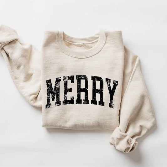 Elevera Retro “MERRY” Holiday Sweatshirt