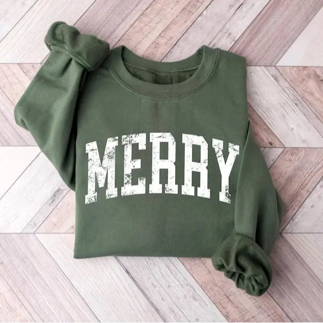 Elevera Retro “MERRY” Holiday Sweatshirt