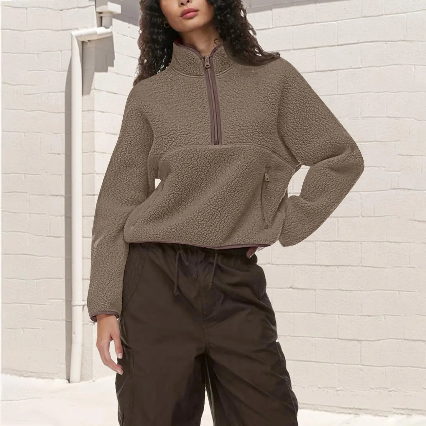 Chic Active Half-Zip Crop Sweatshirt™
