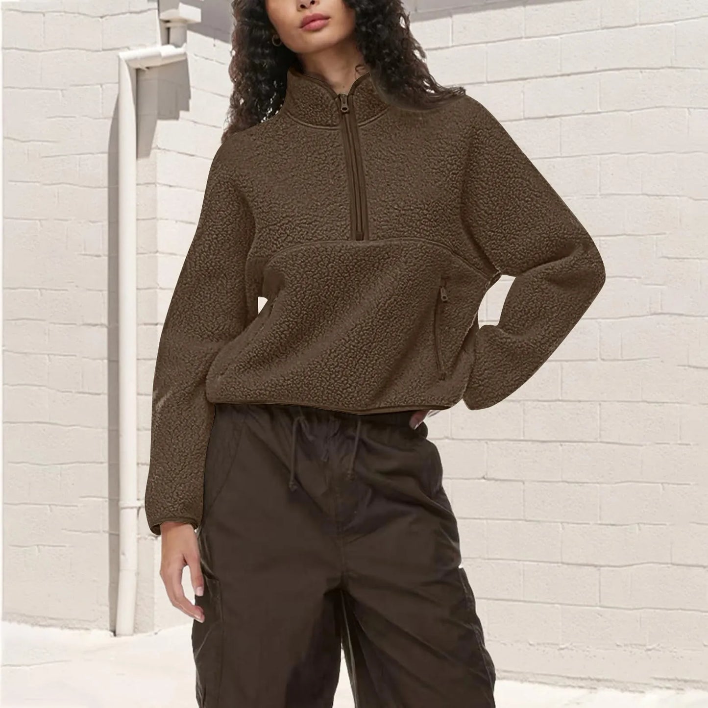 Chic Active Half-Zip Crop Sweatshirt™