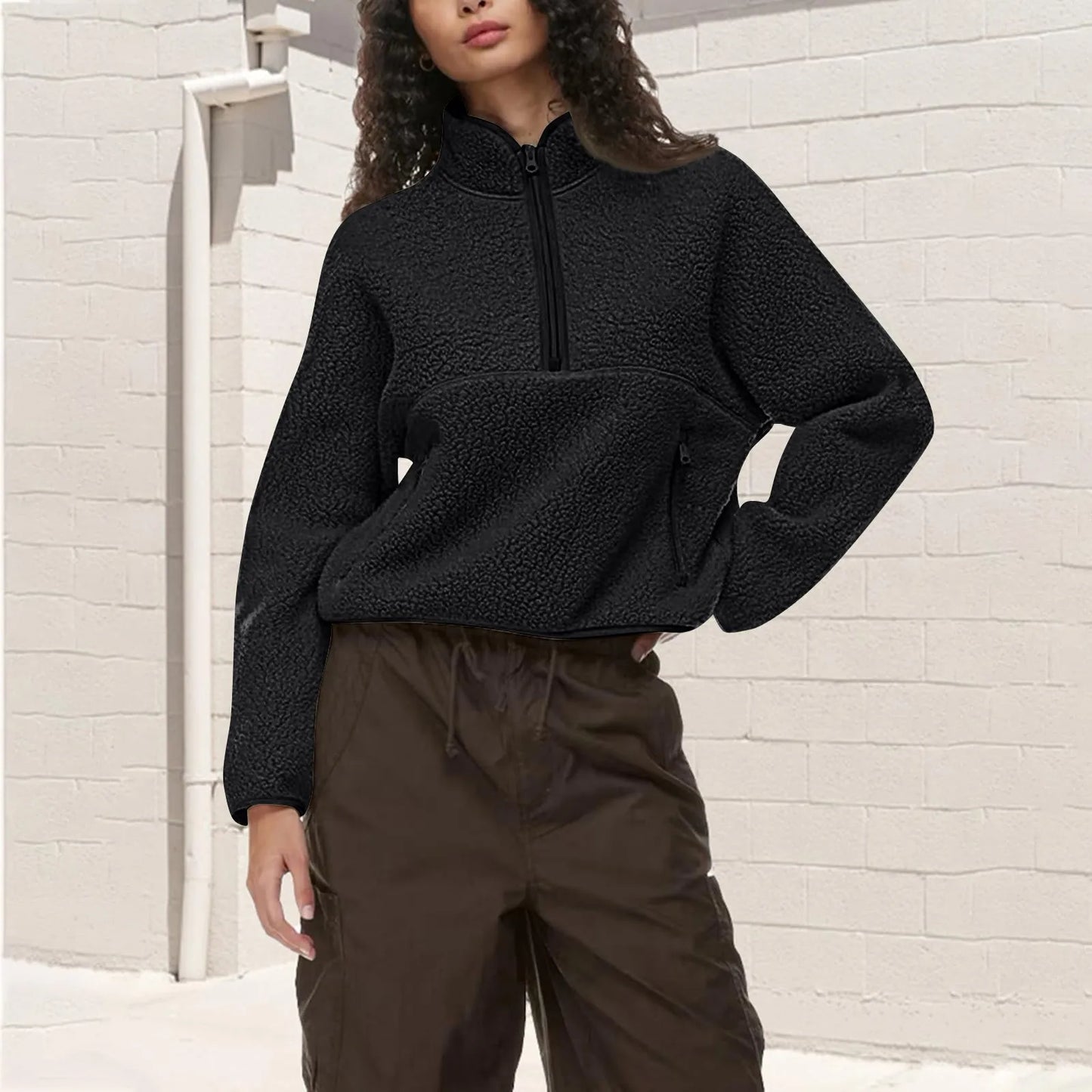 Chic Active Half-Zip Crop Sweatshirt™
