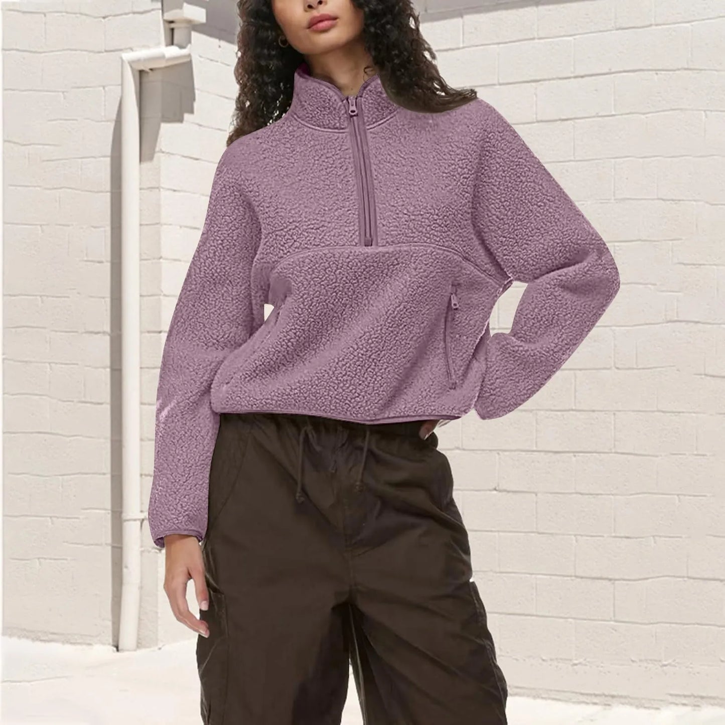 Chic Active Half-Zip Crop Sweatshirt™