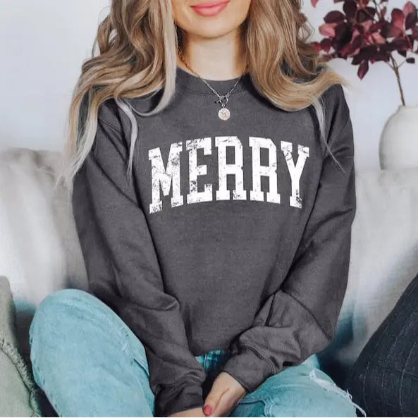 Elevera Retro “MERRY” Holiday Sweatshirt